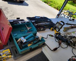 tools under cover of tent