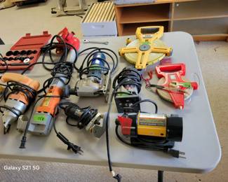 tapes, drills, routers, etc