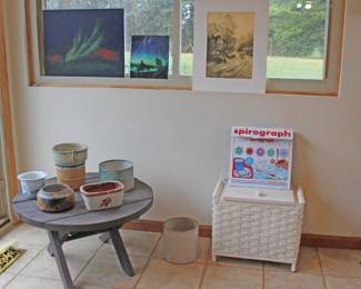 Art, Rd Table, Pottery, Wicker, Spirograph