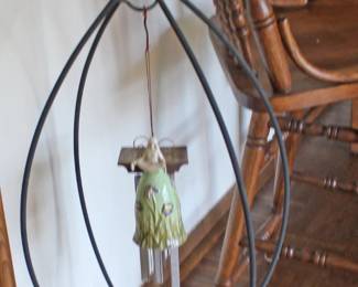 Novelty Plant Hanger with Two Wind Chimes