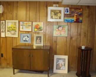 Original Art and Storage Cabinet