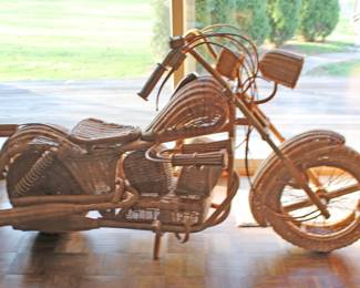 Wicker Motorcycle from Hawaii with papers- Wicker Art by Wayan Sukanada