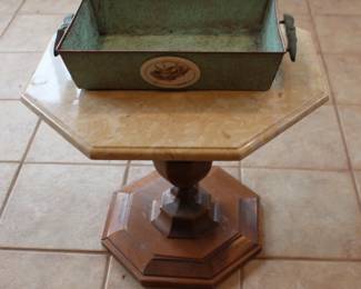 Metal Tray, Marble Top Table
