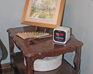 End Table, Landscape Art, Radio
