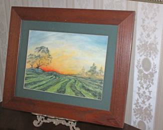 Van Gogh Fields of Wheat Rendition by Arlene in Framed