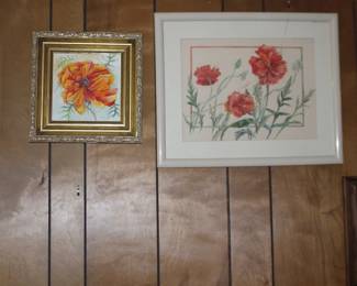 Floral Original Art Framed