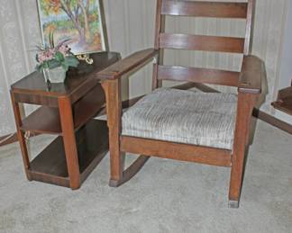 Watercolor, Tiered Table, MCM Mission Rocker
