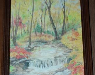 Waterfall in Forest by Arlene