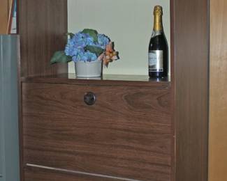 MCM Walnut Bookcase, Shelving Unity