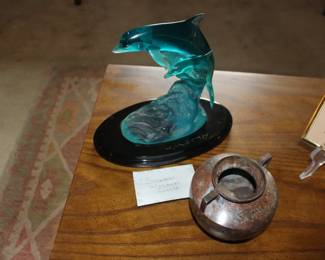 Wyland Dolphin Vase