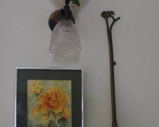 Roses in Frame, Sconce, Vintage Tool Grabber