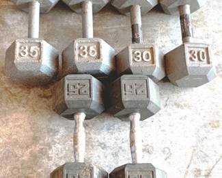 132 - Set of Weights - 25 / 30 / 35 lbs
