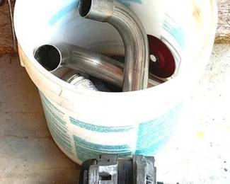 81 - Plastic Bucket of Metal Tubing & Motor You are buying a used as-is item. We do not guarantee all components are present, and if it is not expressly stated, it is untested.
