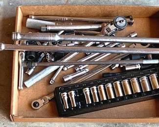 56 - Tray Lot of Wrenches & Sockets
