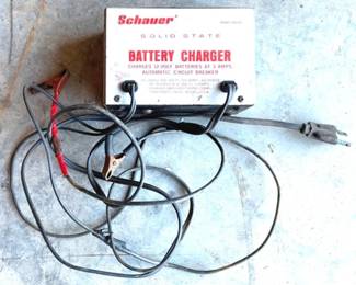 61 - Schauer Battery Charger - 7" x 5" x 4" You are buying a used as-is item. We do not guarantee all components are present, and if it is not expressly stated, it is untested.
