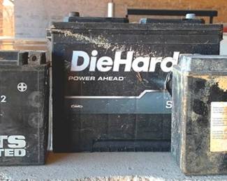 162 - Lot of 3 Scrap Batteries You are buying a used as-is electric/electronic item. We do not guarantee all components are present, and if it is not expressly stated, it is untested.
