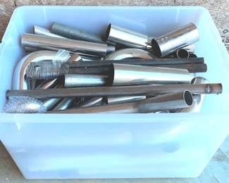 11 - Plastic Tote with Assorted Length Pipe
