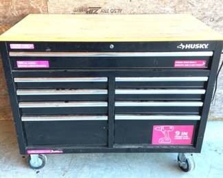 60 - Husky Rolling Toolbox with Power - 37" x 46" x 25" You are buying a used as-is electric/electronic item. We do not guarantee all components are present, and if it is not expressly stated, it is untested.
