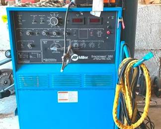 131 - Miller Syncrowave 350 CC-AC/DC Welding Pwr Source with Miller Radiator - 1 Cooling System - 36" x 67" x 42" You are buying a used as-is electric/electronic item. We do not guarantee all components are present, and if it is not expressly stated, it is untested.

