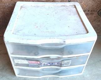 22 - Plastic Storage Bin with Contents
