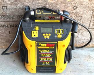 108 - Everstart Jump Starter, AC Power, Air Compressor 10 x 15 x 7 You are buying a used as-is electric/electronic item. We do not guarantee all components are present, and if it is not expressly stated, it is untested.

