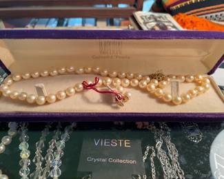 Cultured Pearl Necklace & Earrings Set w/14K Findings--Could be yours--Your Highness!