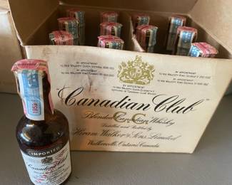 Vintage, "Airliner"?, Mini, Single Serving Size, Canadian Club Blended Whiskey, Case of 12 Unopened! Rare!!