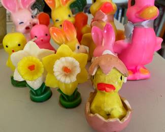 Sweet Set of Easter Bunnies, Chicks, Ducks, Flowers