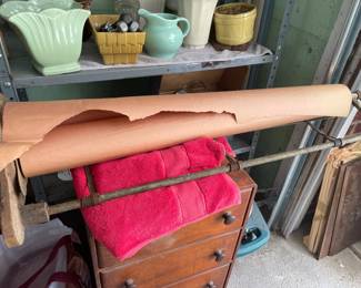 Vintage, Akron Butcher Shop, Paper Dispenser approx. 4ft. w/original paper