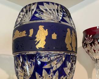 1978 Val Saint Lambert Cobalt Vase--Hubert Lega #72/950