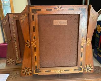 Folk Art, Inlaid Wood, Picture Frames, Continuous Calendars, Chess Board by "Julius Frances"
