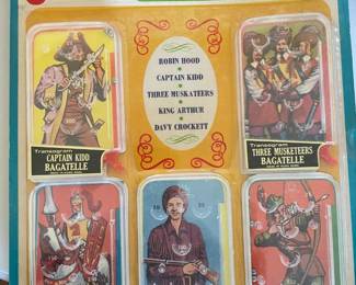Cool as Heck! Transogram, Classic Adventure Themed Bagatelle Pinball Toys! Like New in Old Original Display!! 1960/70's