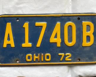 Selection of U.S. Ohio, California, etc., Vintage License Plates