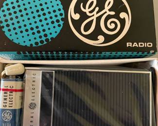Never used! 1960/70's GE Transistor Radio in Original Packaging w/Battery, Directions, Ear Phone, etc.,