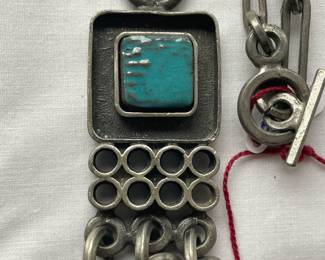 Mod Turquoise & Metal Necklace