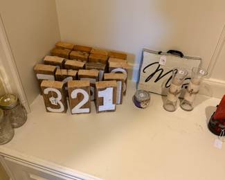 Mr and Mrs, blocks of numbers for marking tables at your wedding