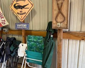 More signs and lots of outdoor chairs