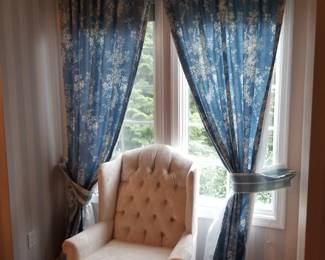 Window treatments; arm chair