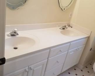Double bath vanity; wall mirrors