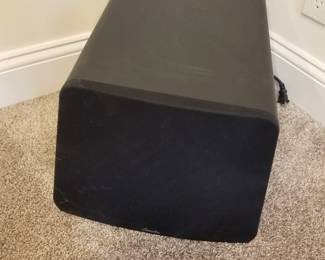 GoldenEar home theater includes TV, sound bar, 4 speakers & sub-woofer; wall- to-wall carpet sold by the room