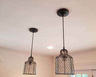 Metal Mesh Pendant lights by Pottery Barn