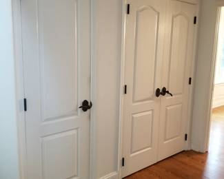 Updated interior doors with custom hardware