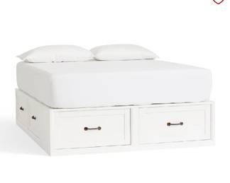 Pottery Barn Stratton storage queen platform bed with storage