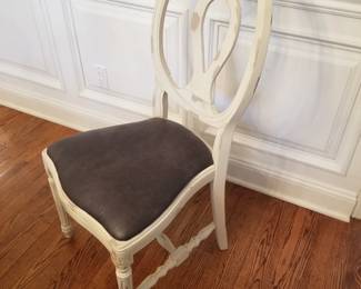 Dining room chair detail; chairs made in Italy exclusively for ARHAUS. 6 chairs available
