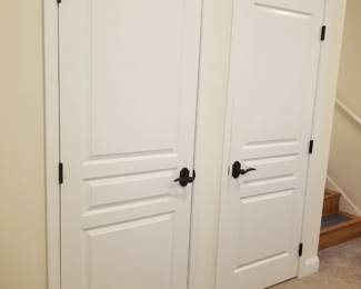 Updated interior doors with custom hardware
