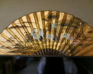 Oriental style wall fan decoration