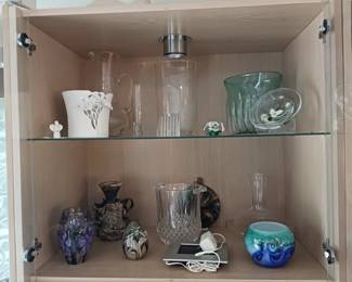 Art glass vases and paperweights