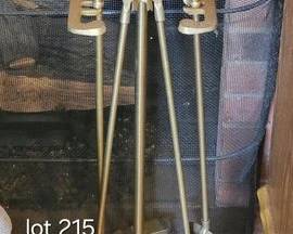 Brass fireplace set