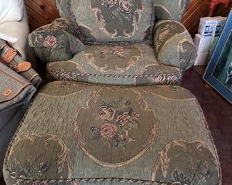 Floral upholstered chair
