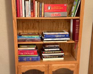 BOOKS, GAMES AND SHELVING